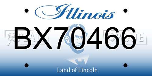 BX70466 Illinois License Plate