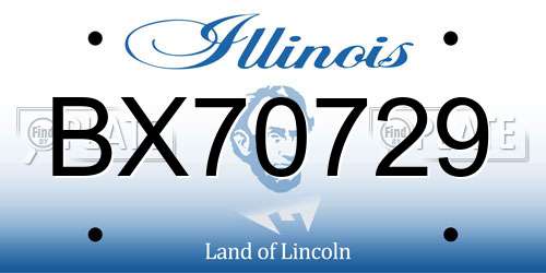 BX70729 Illinois License Plate