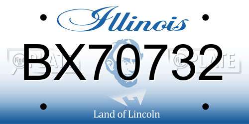 BX70732 Illinois License Plate