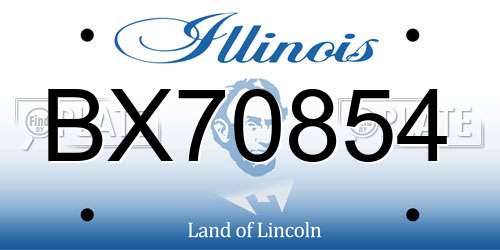BX70854 Illinois License Plate