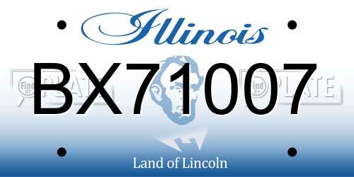 BX71007 Illinois License Plate