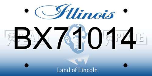 BX71014 Illinois License Plate