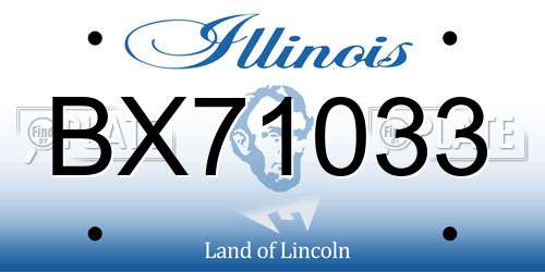 BX71033 Illinois License Plate