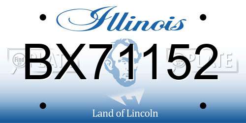 BX71152 Illinois License Plate