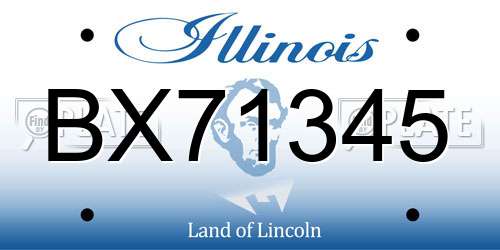 BX71345 Illinois License Plate