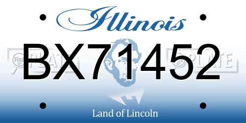 BX71452 Illinois License Plate