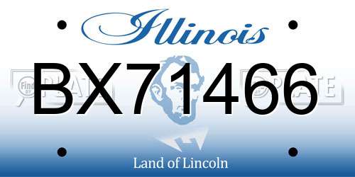 BX71466 Illinois License Plate