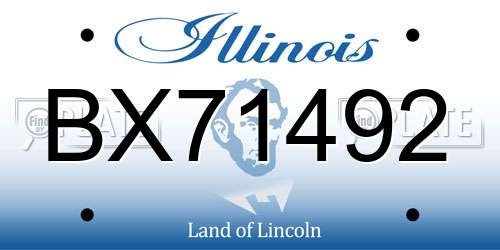 BX71492 Illinois License Plate