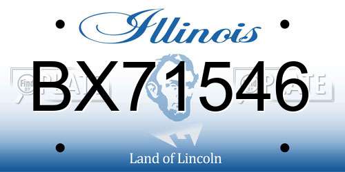 BX71546 Illinois License Plate