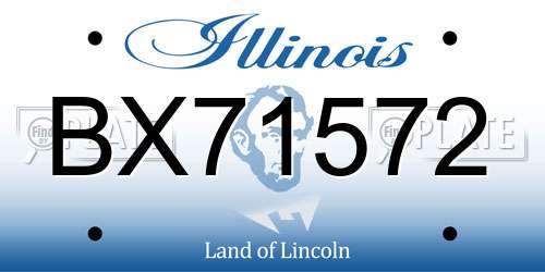 BX71572 Illinois License Plate
