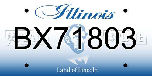 BX71803 Illinois License Plate