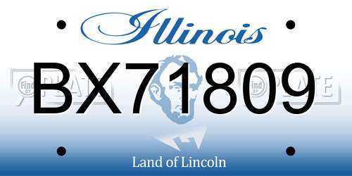 BX71809 Illinois License Plate