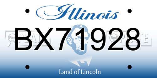 BX71928 Illinois License Plate