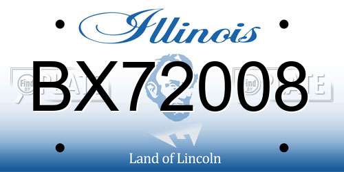 BX72008 Illinois License Plate