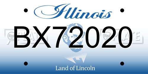 BX72020 Illinois License Plate