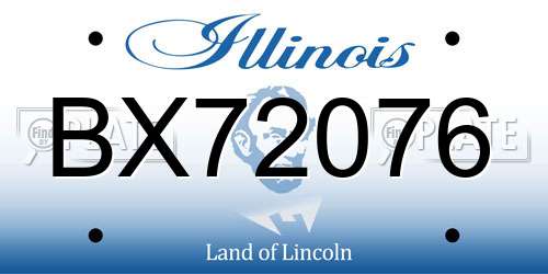 BX72076 Illinois License Plate