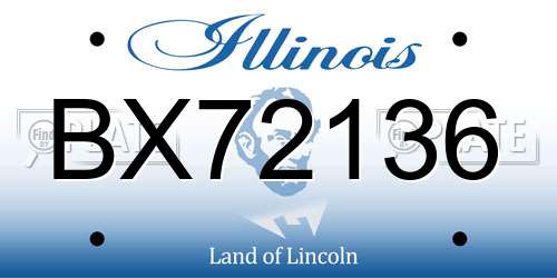 BX72136 Illinois License Plate