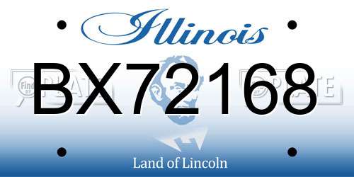 BX72168 Illinois License Plate