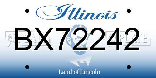 BX72242 Illinois License Plate