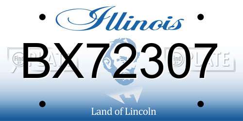 BX72307 Illinois License Plate