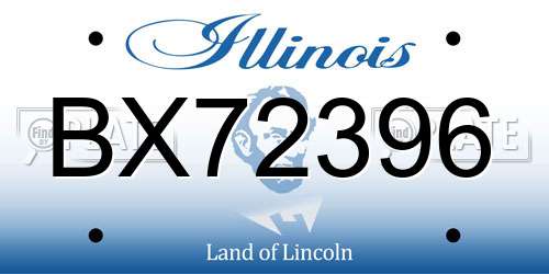 BX72396 Illinois License Plate