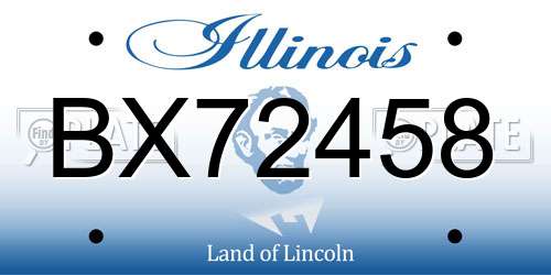 BX72458 Illinois License Plate