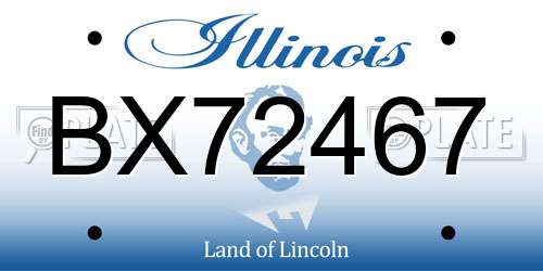 BX72467 Illinois License Plate
