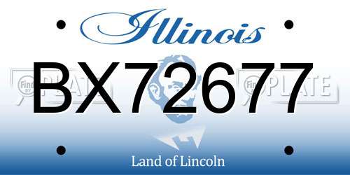 BX72677 Illinois License Plate