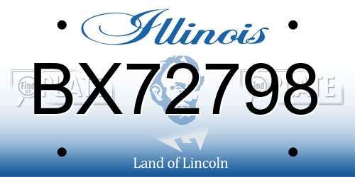 BX72798 Illinois License Plate