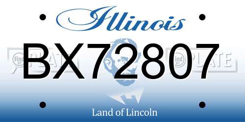 BX72807 Illinois License Plate