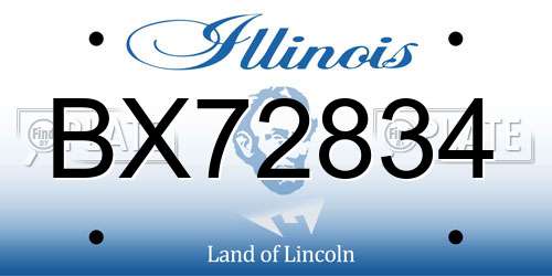 BX72834 Illinois License Plate