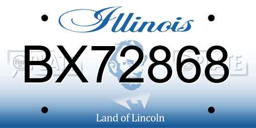 BX72868 Illinois License Plate