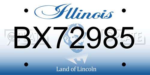 BX72985 Illinois License Plate