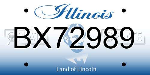 BX72989 Illinois License Plate