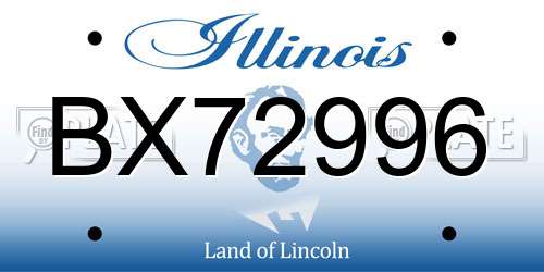 BX72996 Illinois License Plate