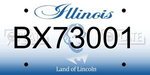 BX73001 Illinois License Plate