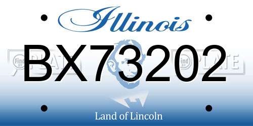 BX73202 Illinois License Plate