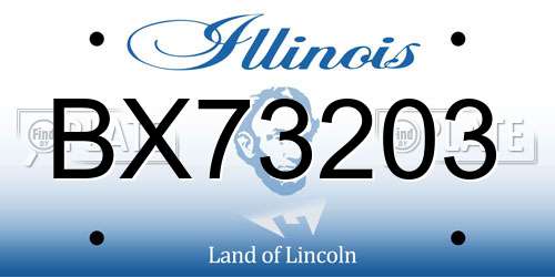 BX73203 Illinois License Plate