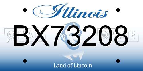 BX73208 Illinois License Plate