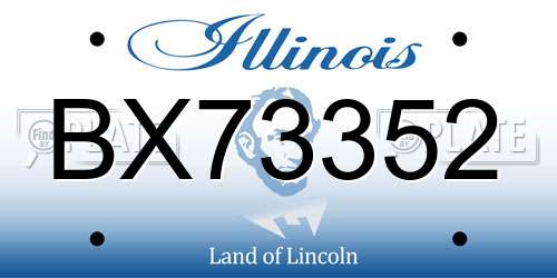 BX73352 Illinois License Plate