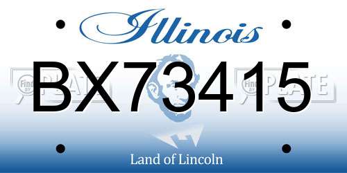 BX73415 Illinois License Plate