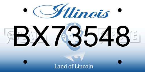 BX73548 Illinois License Plate