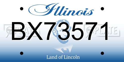 BX73571 Illinois License Plate