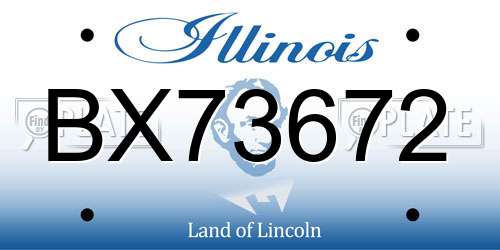 BX73672 Illinois License Plate