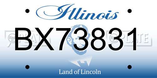 BX73831 Illinois License Plate