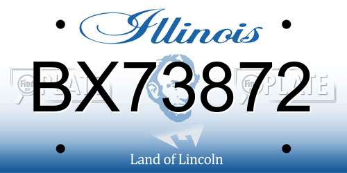 BX73872 Illinois License Plate