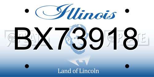 BX73918 Illinois License Plate