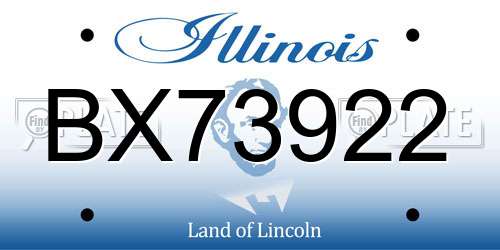BX73922 Illinois License Plate