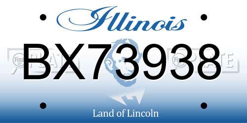 BX73938 Illinois License Plate