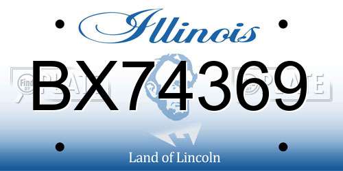 BX74369 Illinois License Plate